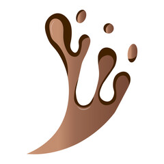 Chocolate Drip with Gradient Color. Isolated on White Background. Vector Illustration Design.