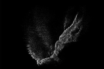 Obraz premium White splash isolated on black background. Abstract vector explosion. Illustration, EPS 10. 