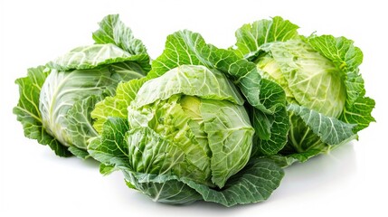 Obraz premium Homemade cabbage on white background Cabbage head