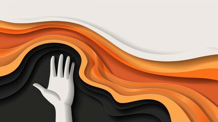 Retro abstract artwork featuring a talkative woman covering her mouth in a creative collage design.