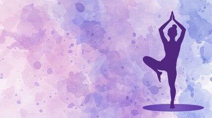 Capture the essence of International Yoga Day with a serene watercolor illustration of a woman in a peaceful yoga pose.