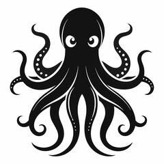 black octopus icon vector
