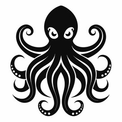 black octopus icon vector