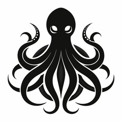black octopus icon vector