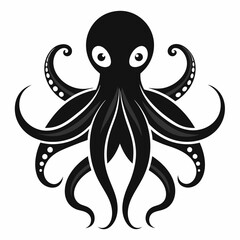 black octopus icon vector