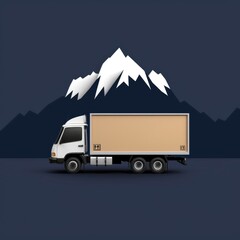 Obraz premium Efficient Delivery Truck Ensuring On-Time Shipment - Flat Design Illustration