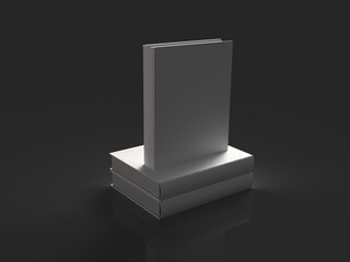 Realistic book cover. Blank brochure cover , white paperback surface, empty textbook magazine catalog. 3D set