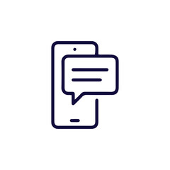 Mobile phone with chat bubble icon