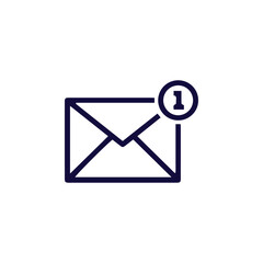 Blue Envelope with Number One Notification Icon