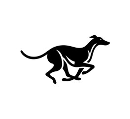 greyhound dog simple logo icon negative space vector