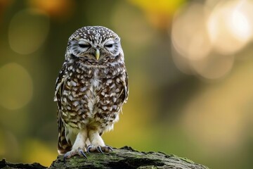 Fototapeta premium A stunning owl in nature looking at the camera.
