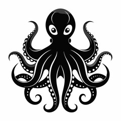black octopus icon vector