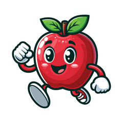 apple character, Cute Cartoon Apple fruit character giving a thumbs up ,colorful vector illustration, isolated on white backgroundlaying with a ball vector

