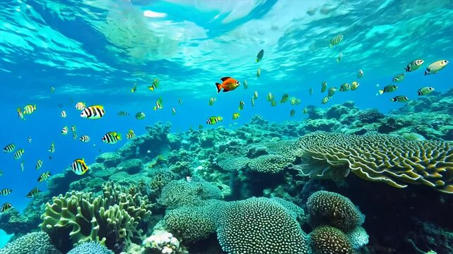 Coral Reef and Fishes in the Red Sea