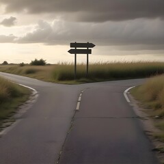A sign post for this way or that way, a metaphor for making a life decision.