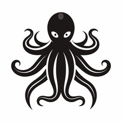 black octopus icon vector
