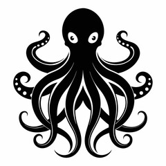 black octopus icon vector
