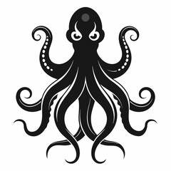 black octopus icon vector