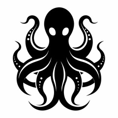 black octopus icon vector