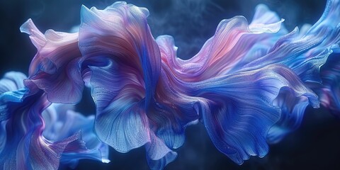 Naklejka premium Abstract Flowing Fabric in Blue and Pink Hues