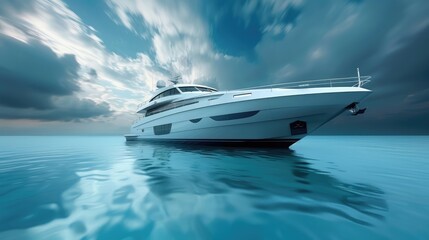 beautiful yacht in the sea. Selective focus