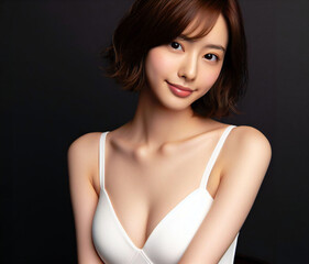 Obraz premium 白い水着の美女