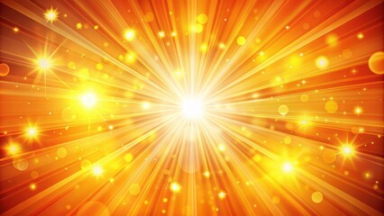 Vibrant orange and yellow background illuminated by radiant bursts of light, ideal for adding energetic pops of color to designs.