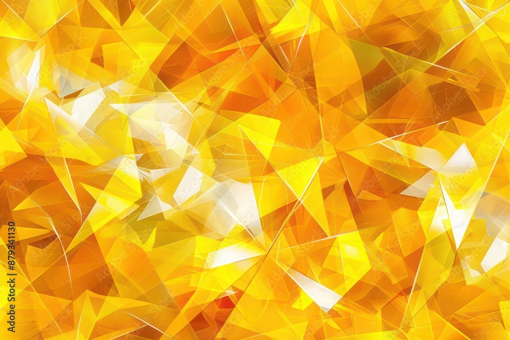 Fototapete A captivating abstract background with geometric patterns in bold Citrine Yellow. 