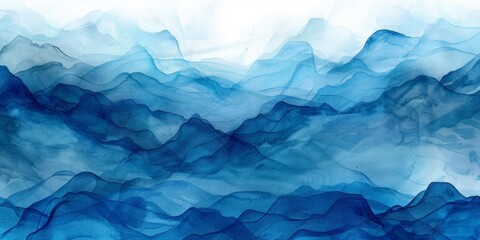 Obraz premium Abstract Mountain Range in Blue Hues