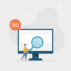 Basic system development, software solution, basic system modernization concept. Vector illustration.	