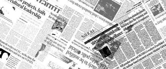 Vector white and black old vintage newspapers and cover of old newspaper.