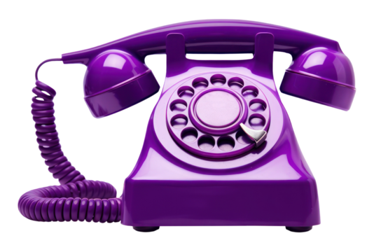 PNG Cored retro violet telephone white background electronics technology.