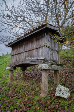 Set of h&oacute;rreos of A Merca, Terras de Celanova, Ourense, Galicia, Spain