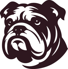 Bulldog logo icon silhouette vector style,Clipart , Illustration black with white background