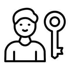 KeyPerson Vector Line Icon