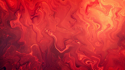 Abstract swirling red and orange pattern with fluid, marbled textures creating a vibrant and dynamic visual effect.
