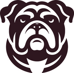 Bulldog logo icon silhouette vector style,Clipart , Illustration black with white background