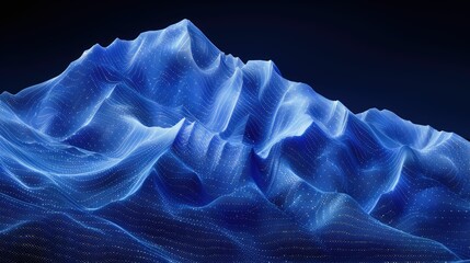 Fototapeta premium Abstract Mountain Range with Blue and Gold Hues