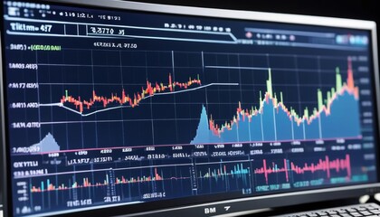 computer data screen graph graphs presentation displaying closeup and suitable report screen datum computer business business presentations reports