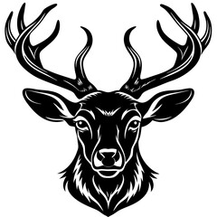 deer head silhouette, Deer  head icon black vector silhouette, deer, animal, vector, reindeer, cartoon, illustration,