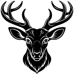 deer head silhouette, Deer  head icon black vector silhouette, deer, animal, vector, reindeer, cartoon, illustration,