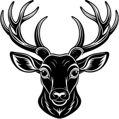 deer head silhouette, Deer  head icon black vector silhouette, deer, animal, vector, reindeer, cartoon, illustration,