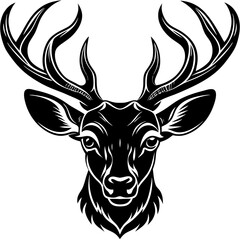 deer head silhouette, Deer  head icon black vector silhouette, deer, animal, vector, reindeer, cartoon, illustration,
