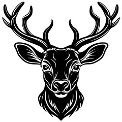 deer head silhouette, Deer  head icon black vector silhouette, deer, animal, vector, reindeer, cartoon, illustration,