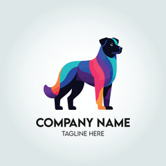 Obraz premium Colorful Artistic Dog Illustration with Vibrant Abstract Fur