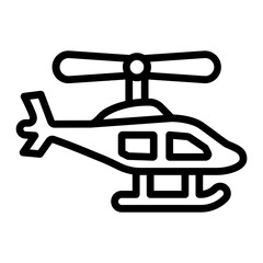 Helicopter Vector Line Icon