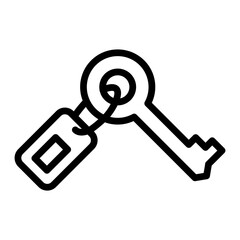 Hotelkey Vector Line Icon