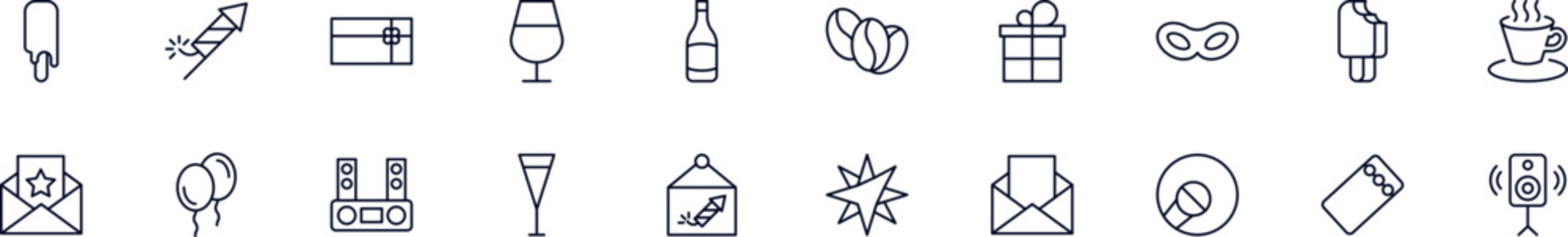 Holiday vector pictogram collection. Simple linear illustration that can be used as a design element for apps and websites