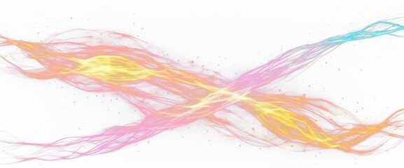 Fototapeta premium Light waves intertwining isolate on transparent background, png, cutout