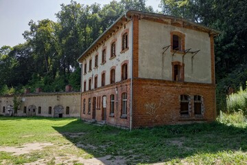 Ruin of Stacja golebi pocztowych building, home of post homing pigeons in Boyen Fortress, Gizycko, Poland © mino21